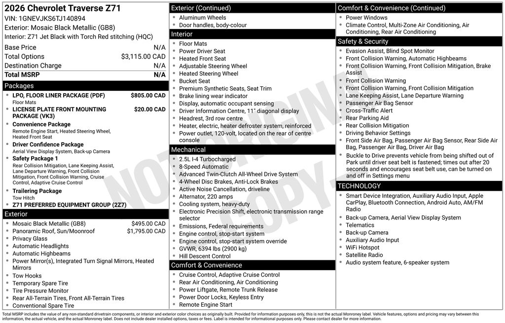 Used 2026 Chevrolet Traverse SUV