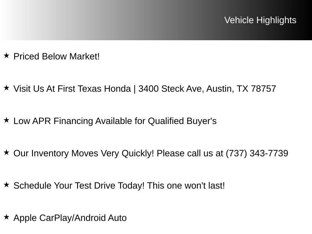 Used Car 2024 Honda Hr-v  Lx For Sale Under $25,000 In Austin, Texas
