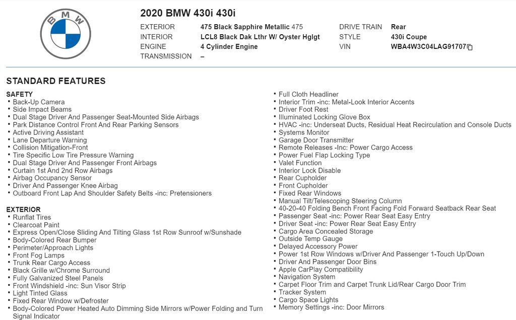 2020 BMW 4 Series 430i 19