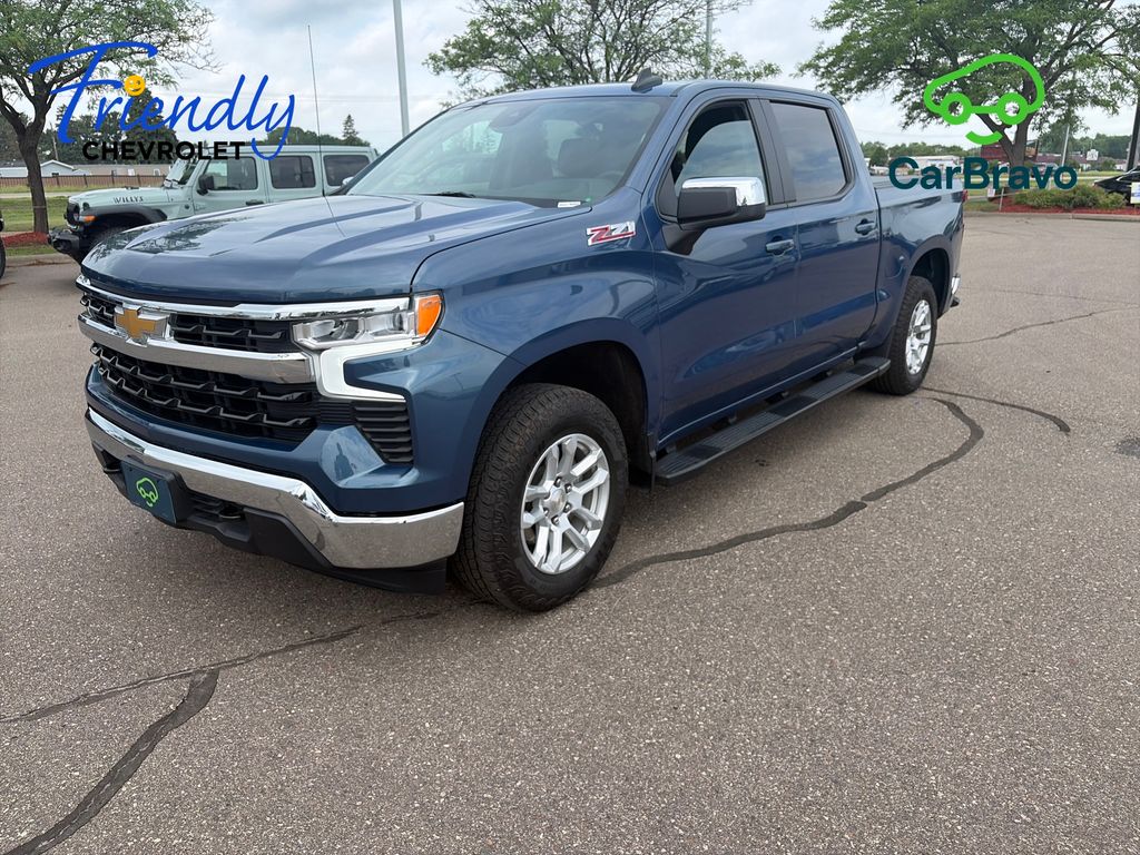 Lakeshore Blue Metallic 2024 Chevrolet Silverado 1500 LT Crew Cab 4WD Pickup Truck Four-Wheel Drive Automatic