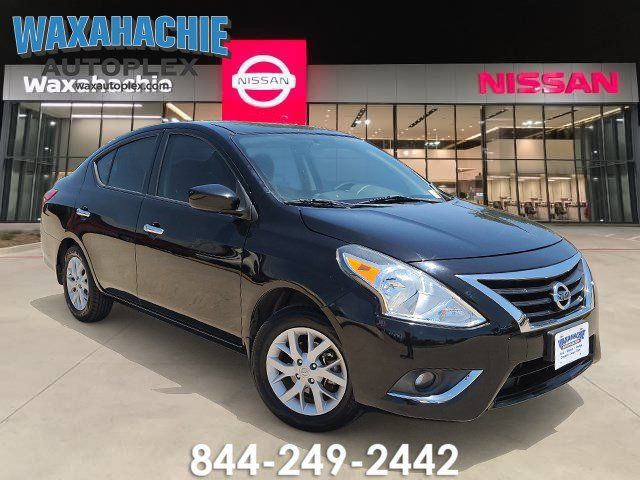 Super Black Metallic 2019 Nissan Versa Sedan Front-Wheel Drive Continuously Variable Transmission