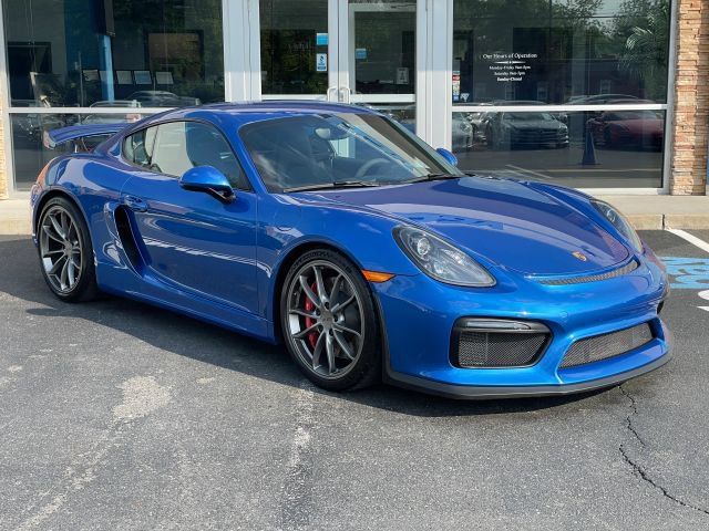 Blue 2016 Porsche Cayman GT4 Coupe Rear-Wheel Drive 6-Speed Manual