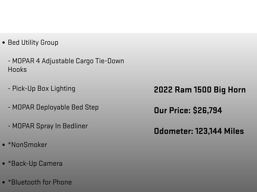 2022 Ram 1500 Big Horn/Lone Star White at Grove City Ford