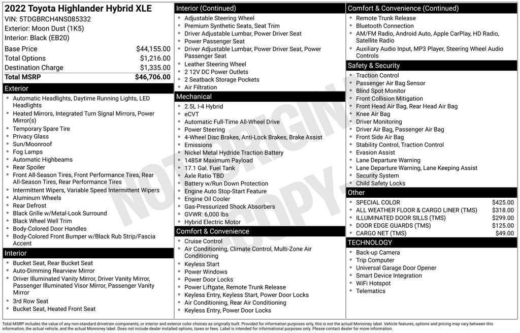 2022 Toyota Highlander Hybrid XLE