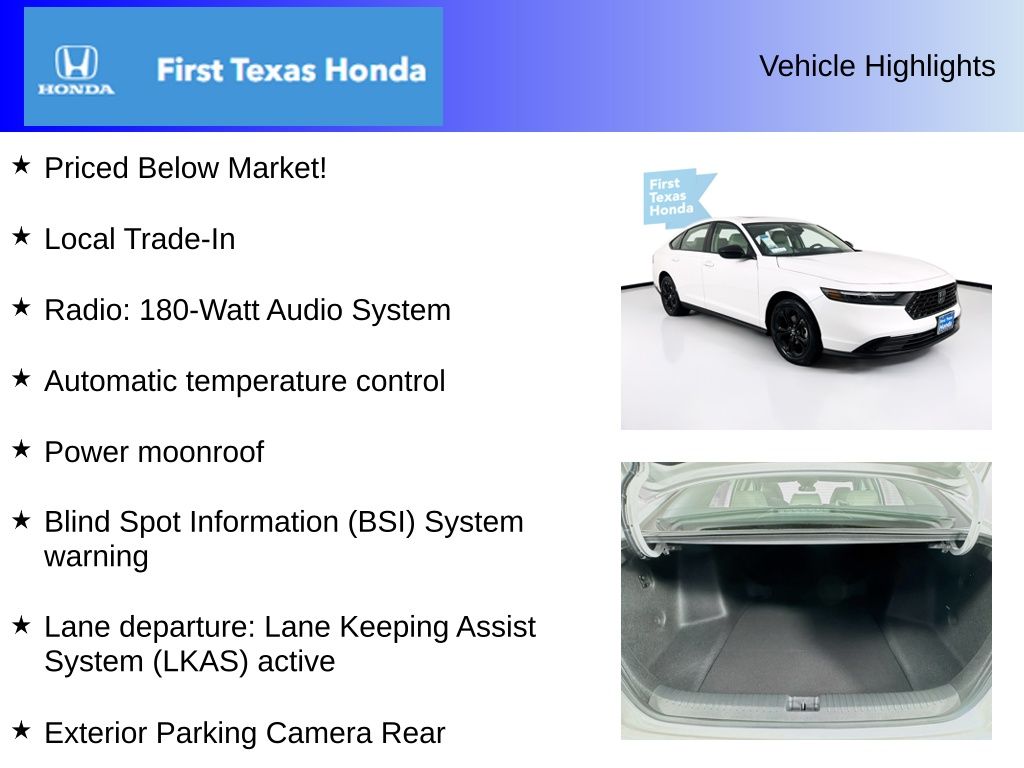 Used Car 2025 Honda Accord  Se For Sale Under $30,000 In Austin, Texas