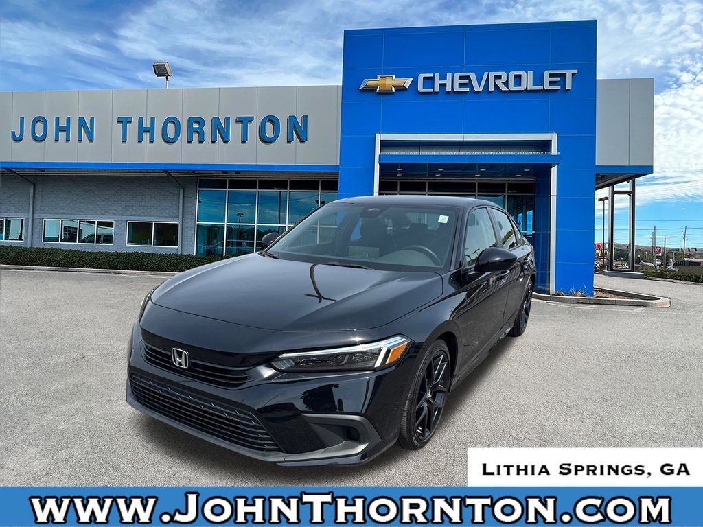 Black 2024 Honda Civic Sport FWD Sedan Front-Wheel Drive Continuously Variable Transmission