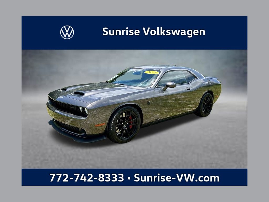 Gray (Granite Crystal Metallic Clearcoat) 2023 Dodge Challenger Coupe Rear-Wheel Drive 8-Speed Automatic