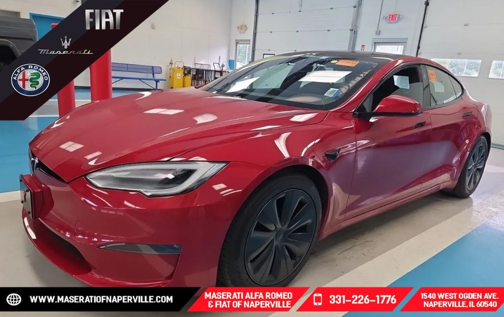 Red Multi-Coat 2022 Tesla Model S Sedan All-Wheel Drive 1-Speed Automatic
