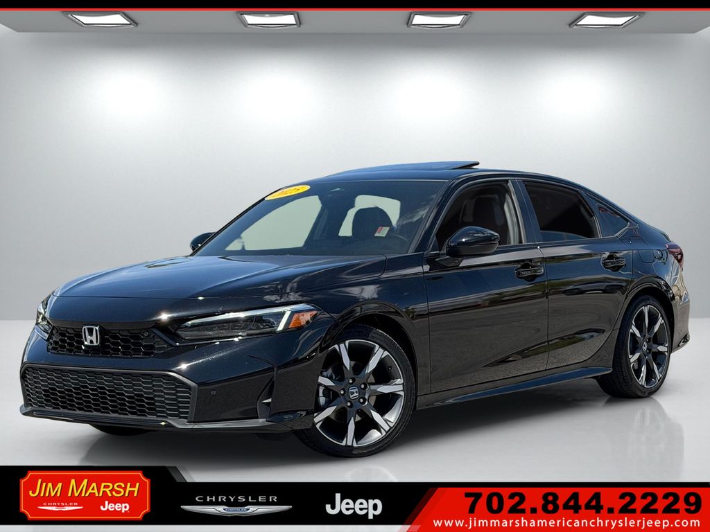 Black 2025 Honda Civic Hybrid Sport Sedan FWD Sedan Front-Wheel Drive Continuously Variable Transmission