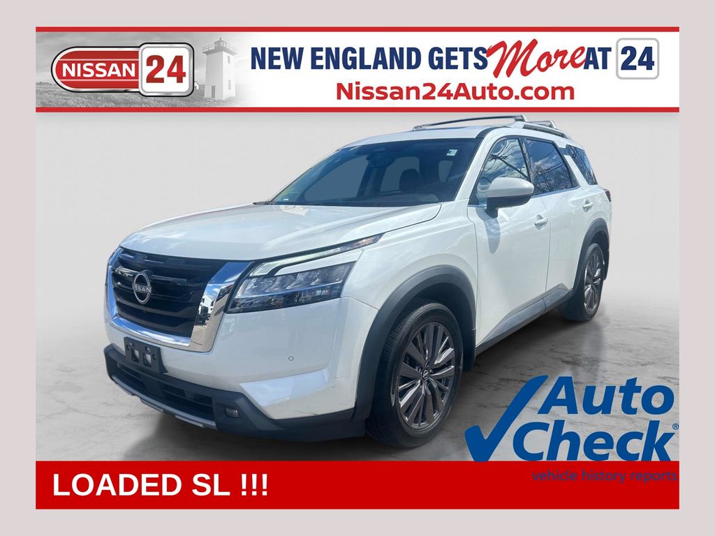 Pearl White 2023 Nissan Pathfinder SUV / Crossover All-Wheel Drive 9-Speed Automatic