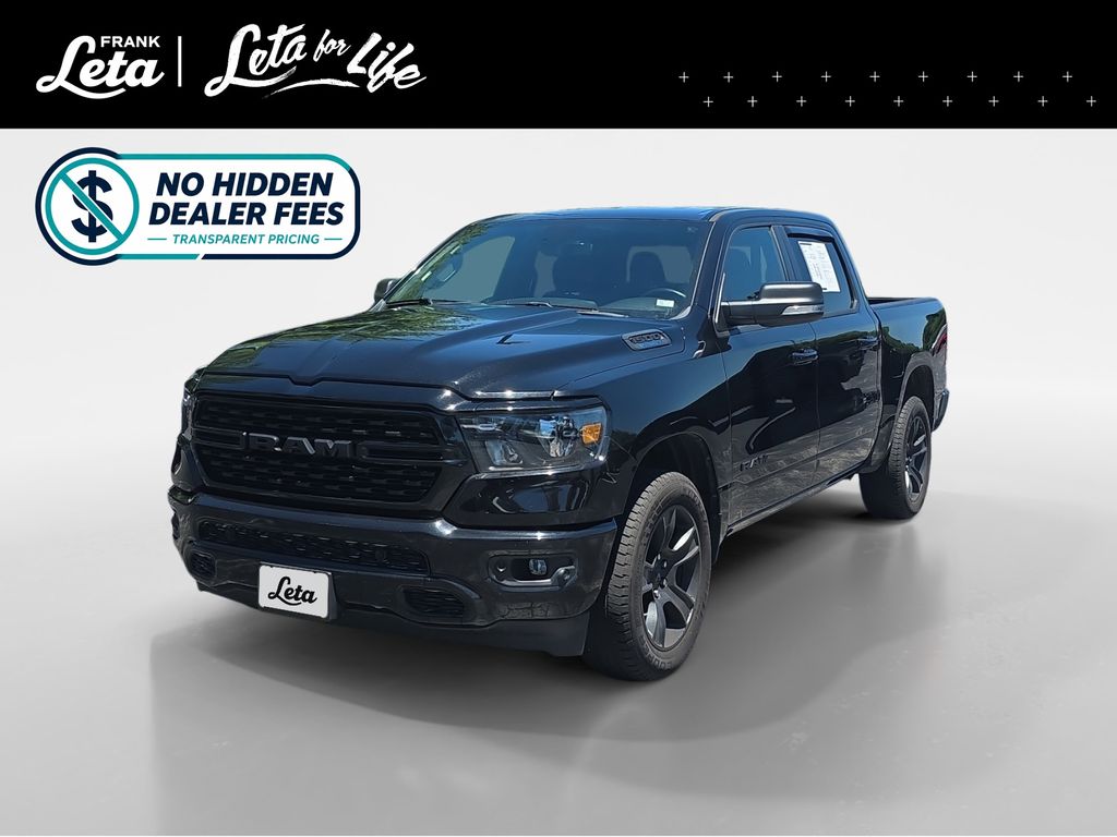 Diamond Black Crystal Pearlcoat 2022 RAM 1500 Big Horn Crew Cab 4WD Pickup Truck Four-Wheel Drive 8-Speed Automatic
