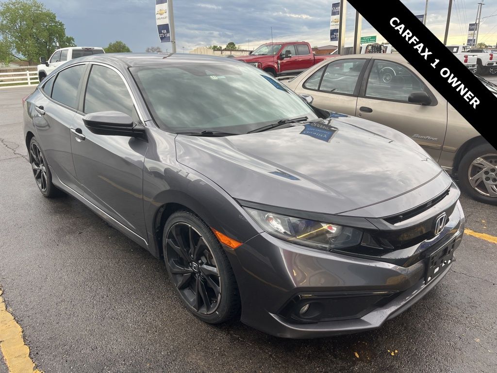 Sonic Gray Pearl 2021 Honda Civic Sport FWD Sedan Front-Wheel Drive Continuously Variable Transmission