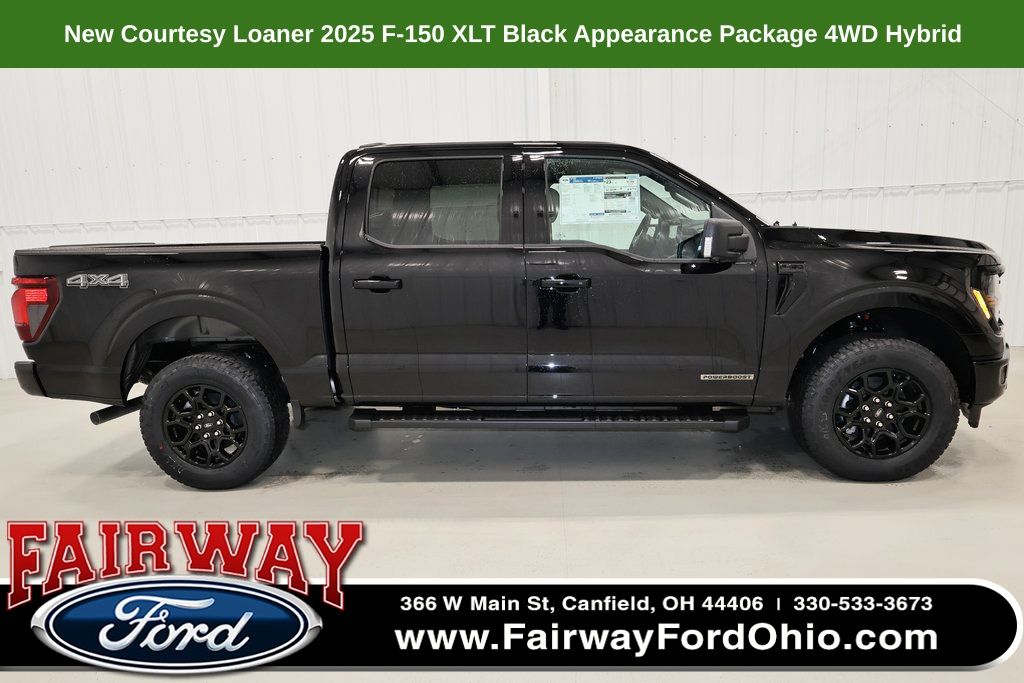 Agate Black Metallic 2025 Ford F-150 XLT SuperCrew 4WD Pickup Truck Four-Wheel Drive Automatic
