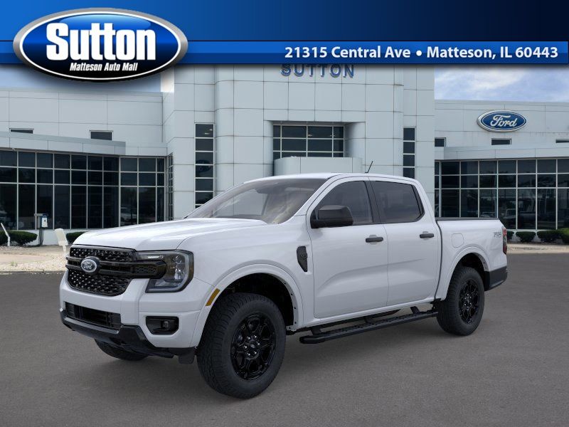 Oxford White 2025 Ford Ranger XLT SuperCrew 4WD Pickup Truck Four-Wheel Drive Automatic
