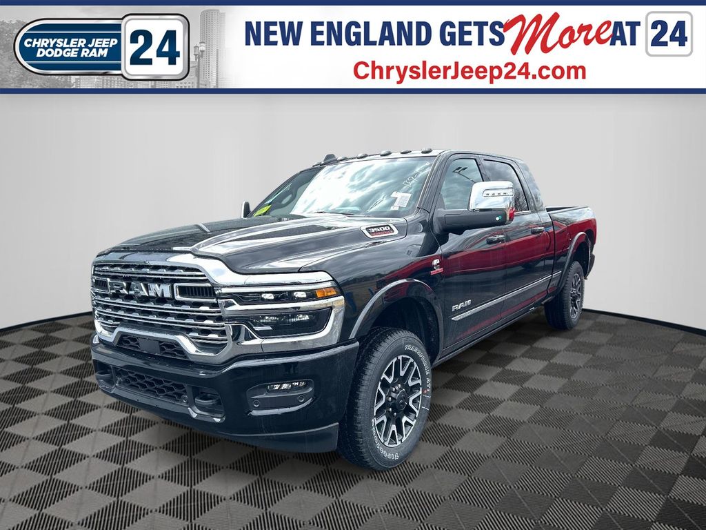 Diamond Black Crystal Pearlcoat 2026 RAM 3500 Limited Mega Cab 4WD Pickup Truck Four-Wheel Drive 8-Speed Automatic
