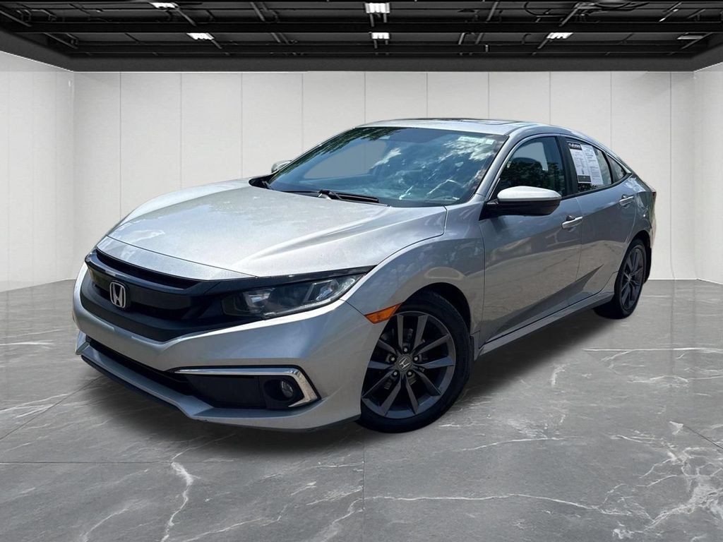 Silver 2020 Honda Civic Sedan Front-Wheel Drive Continuously Variable Transmission