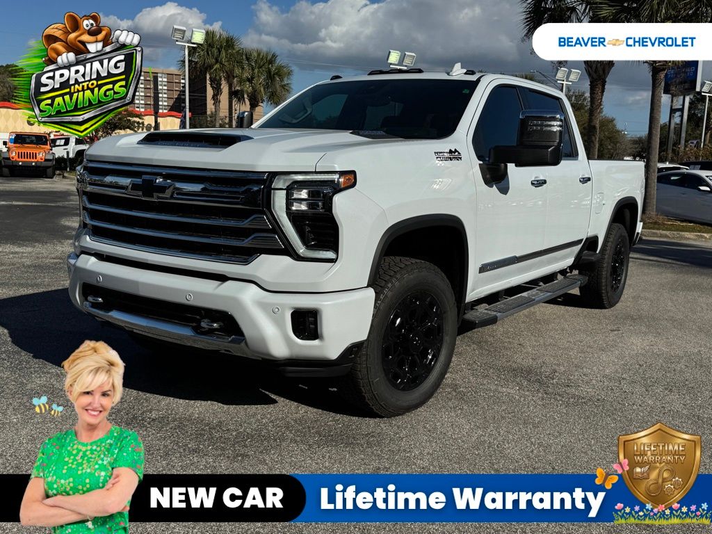 Polar White 2026 Chevrolet Silverado 3500HD High Country Crew Cab 4WD Pickup Truck Four-Wheel Drive Automatic