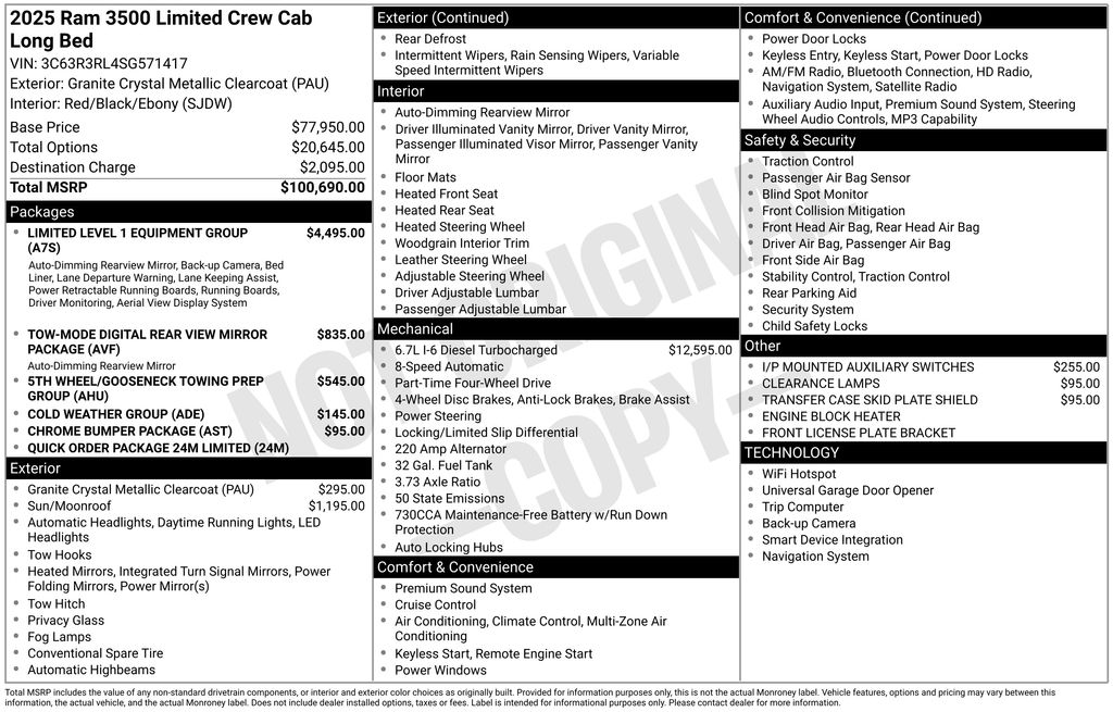 Used Car 2025 Ram 3500  Limited For Sale Under $100,000 In Taylor, Texas