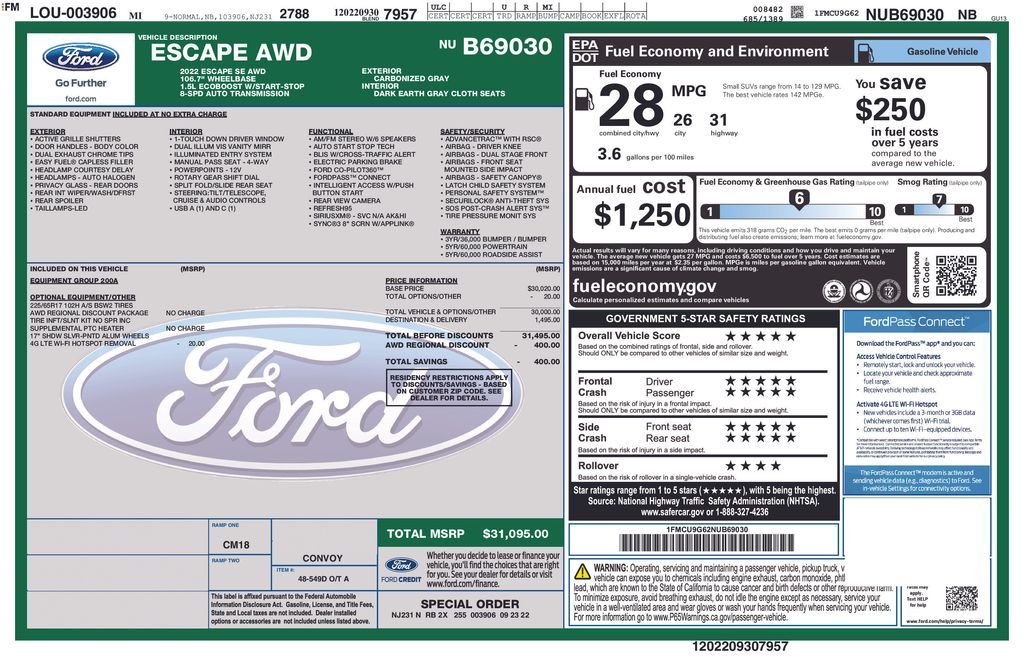 Used 2022 Ford Escape SUV