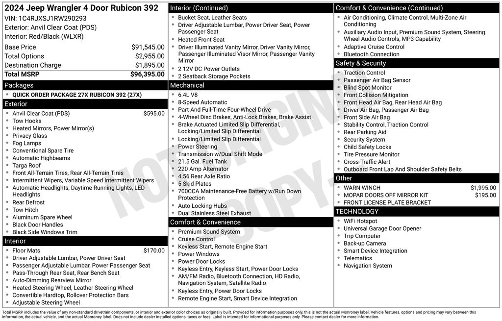 Used Car 2024 Jeep Wrangler  Rubicon 392 For Sale Under $80,000 In Austin, Texas