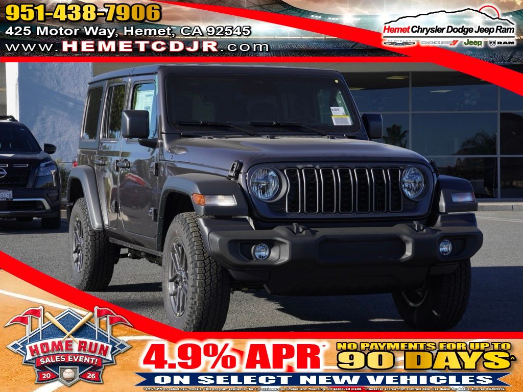 Gray (Granite Crystal Metallic Clearcoat) 2026 Jeep Wrangler Sport S 4-Door 4WD SUV / Crossover Four-Wheel Drive 8-Speed Automatic