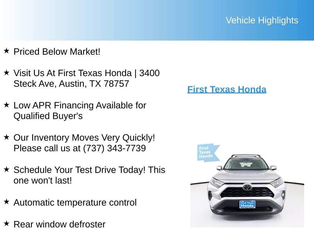 Used Car 2019 Toyota Rav4  Xle For Sale Under $20,000 In Austin, Texas