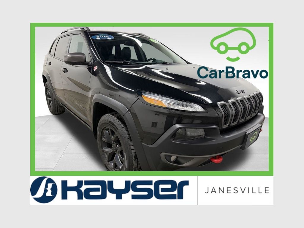 Brilliant Black Crystal Pearlcoat 2016 Jeep Cherokee Trailhawk 4WD SUV / Crossover Four-Wheel Drive 9-Speed Automatic