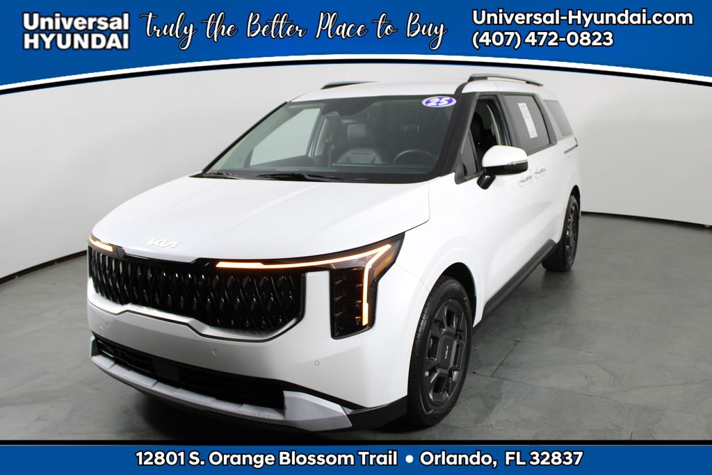 Snow White Pearl 2025 Kia Carnival Hybrid Minivan Front-Wheel Drive 6-Speed Automatic
