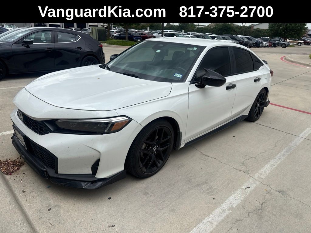 Platinum White Pearl 2025 Honda Civic Sedan Front-Wheel Drive Continuously Variable Transmission
