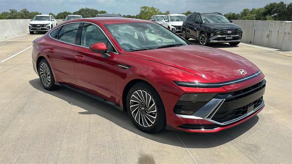 2025 Hyundai Sonata Hybrid SEL Red at DeMontrond Gulf Freeway
