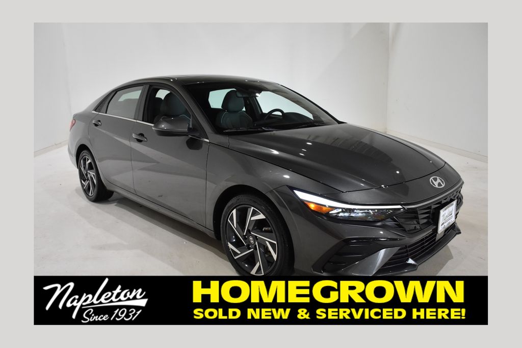 Amazon Gray 2025 Hyundai Elantra Hybrid Sedan Front-Wheel Drive 6-Speed Dual Clutch