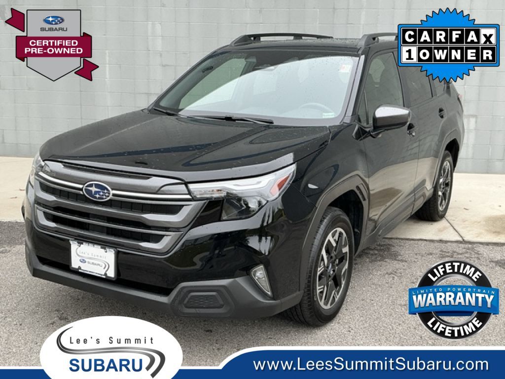 Crystal Black Silica 2025 Subaru Forester Premium Crossover AWD SUV / Crossover All-Wheel Drive Continuously Variable Transmission