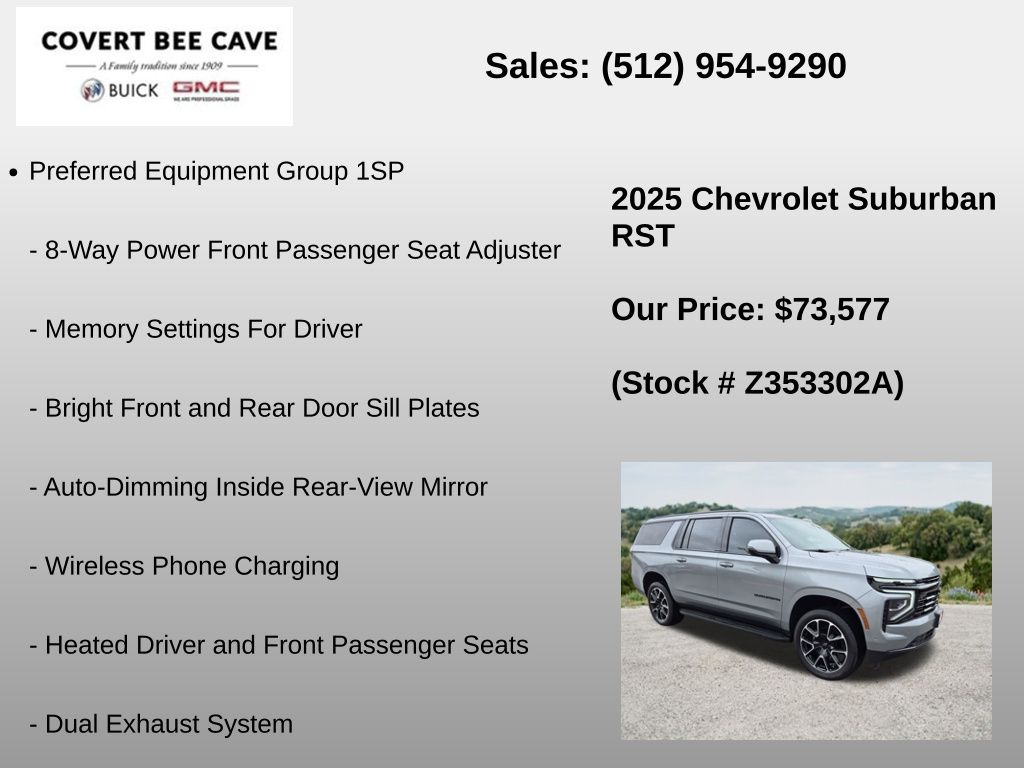 Used Car 2025 Chevrolet Suburban  Rst For Sale Under $80,000 In Austin, Texas