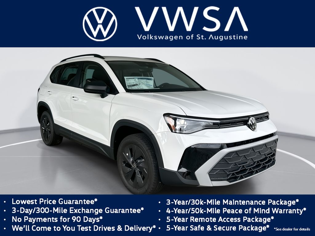 Pure White 2026 Volkswagen Taos SUV / Crossover Front-Wheel Drive 8-Speed Automatic