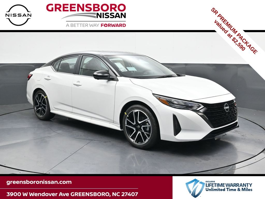 Aspen White/Super Black 2025 Nissan Sentra SR FWD Sedan Front-Wheel Drive Continuously Variable Transmission