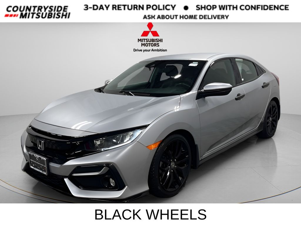 Silver 2021 Honda Civic Hatchback Sport FWD Hatchback Front-Wheel Drive Continuously Variable Transmission