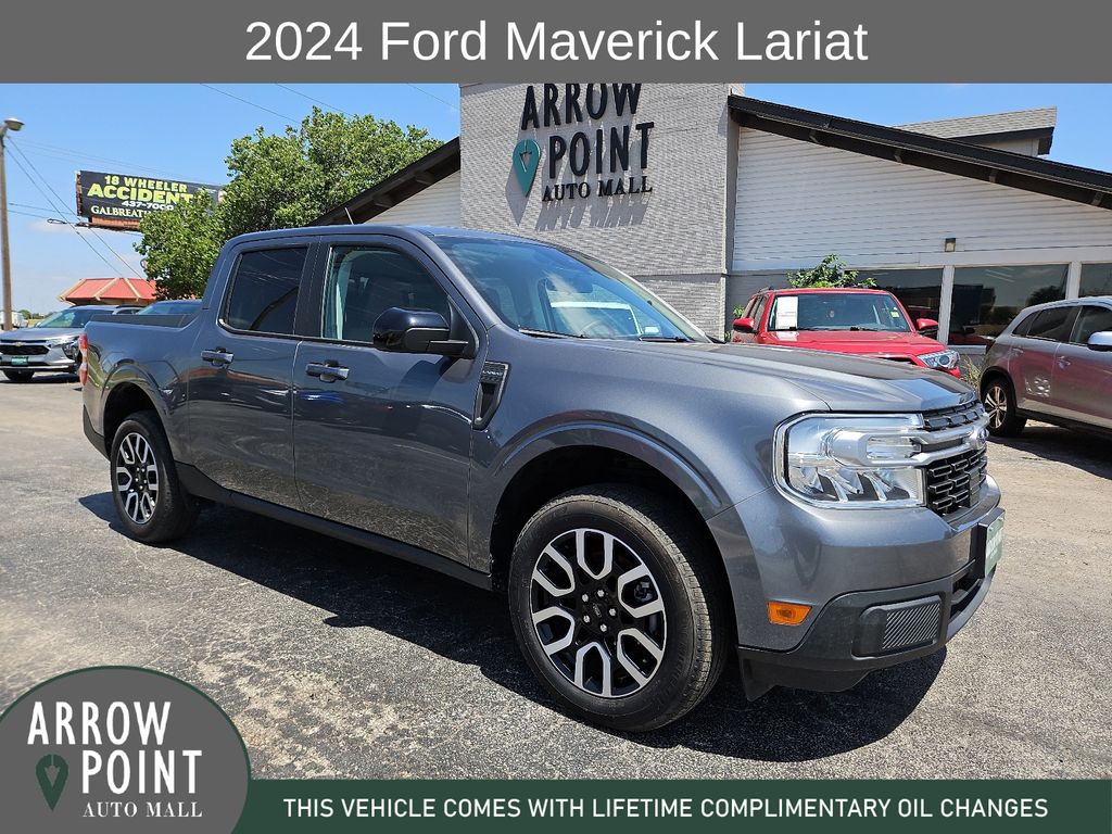 Gray Metallic 2024 Ford Maverick Lariat SuperCrew AWD Pickup Truck All-Wheel Drive 8-Speed Automatic