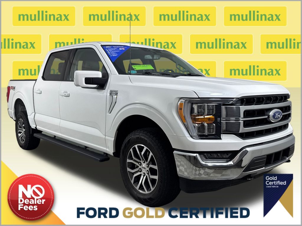 White Metallic 2022 Ford F-150 Lariat SuperCrew 4WD Pickup Truck Four-Wheel Drive Automatic