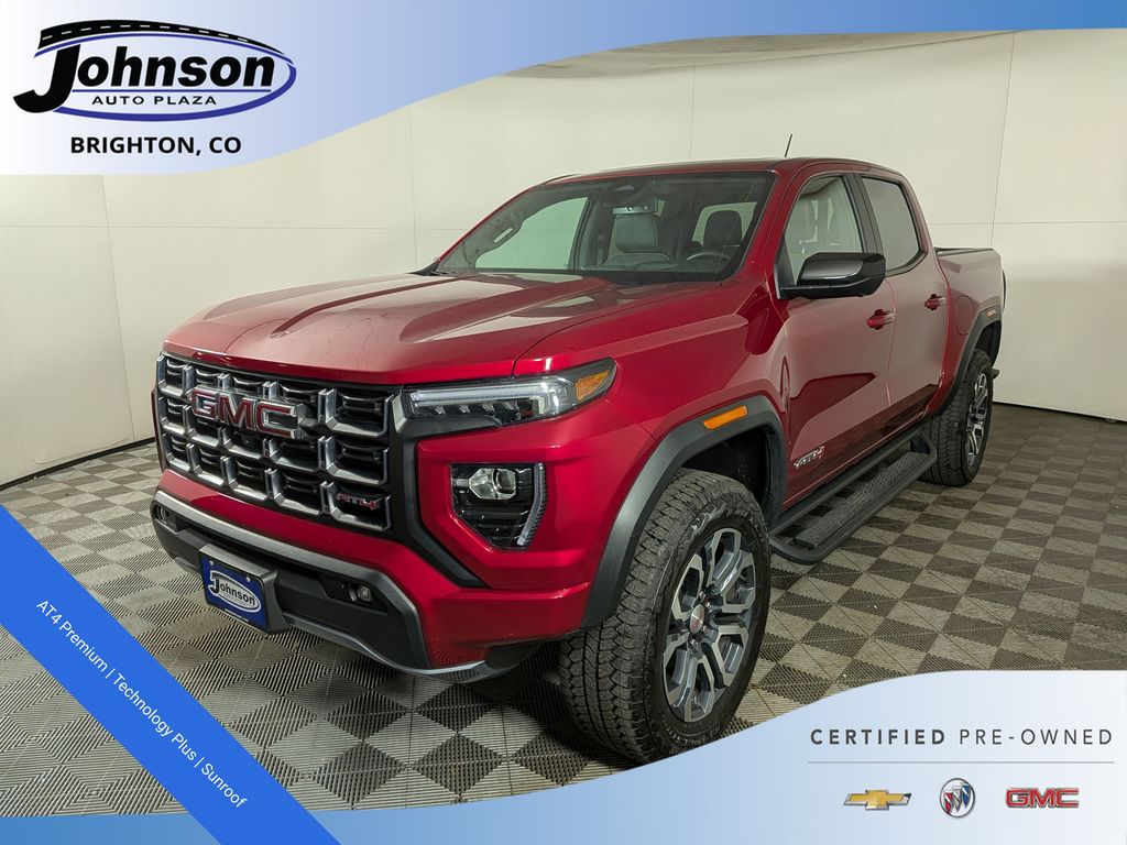 Volcanic Red Tintcoat 2024 GMC Canyon AT4 Crew Cab 4WD Pickup Truck Four-Wheel Drive 8-Speed Automatic