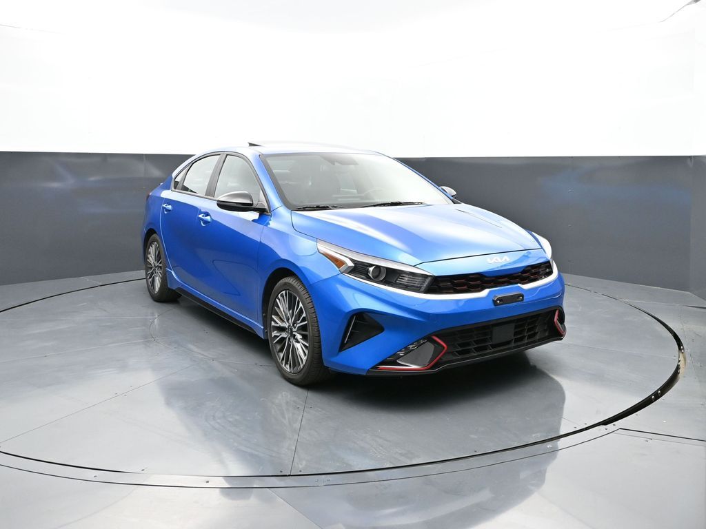 Sporty Blue 2023 Kia Forte Sedan Front-Wheel Drive Continuously Variable Transmission