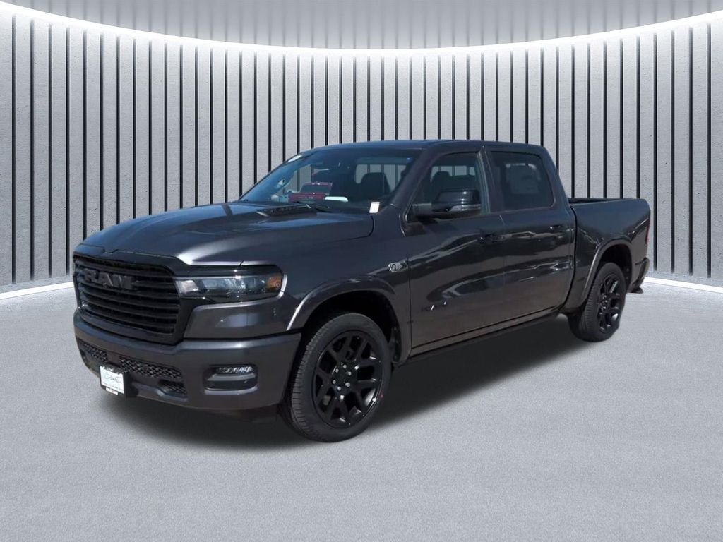 Gray (Granite Crystal Metallic Clearcoat) 2026 RAM 1500 Laramie Crew Cab 4WD Pickup Truck Four-Wheel Drive 8-Speed Automatic