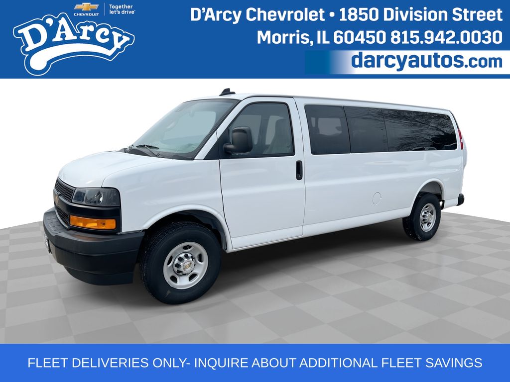 Summit White 2025 Chevrolet Express 3500 LS Extended RWD Van Rear-Wheel Drive