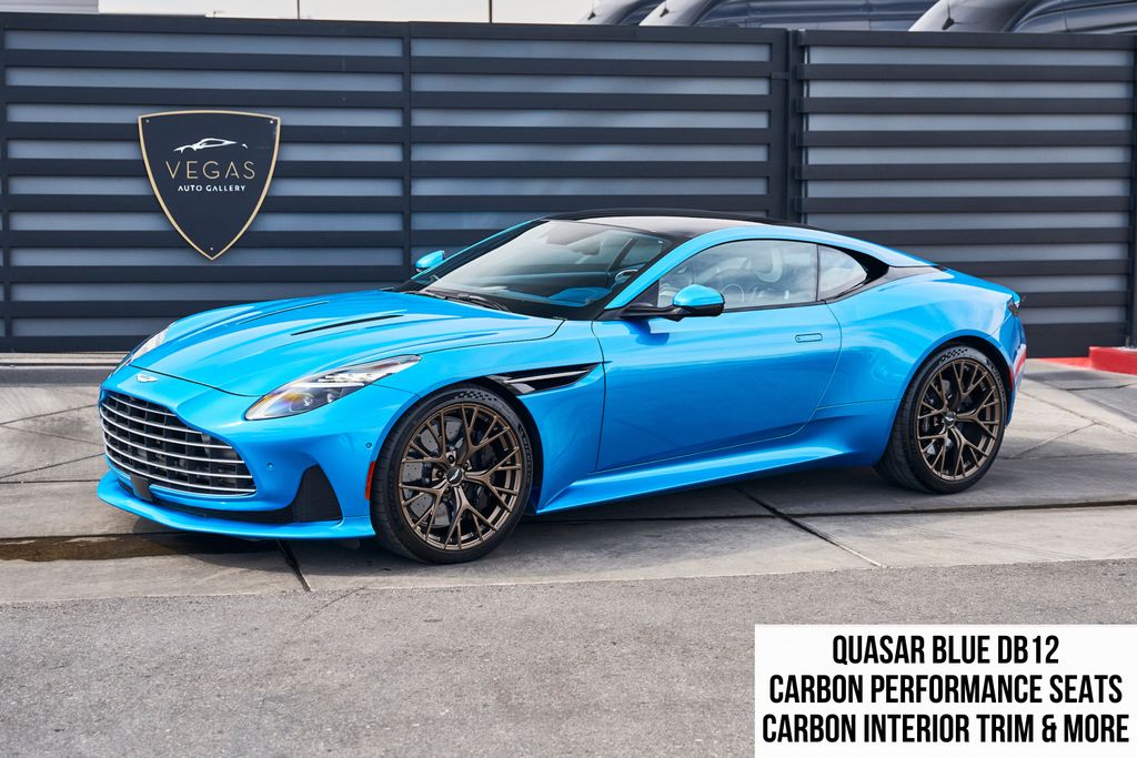 Quasar Blue 2024 Aston Martin DB12 V8 Coupe RWD Coupe Rear-Wheel Drive 8-Speed Automatic