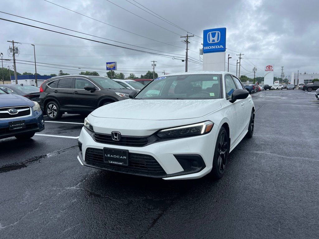 Platinum White Pearl 2024 Honda Civic Sedan Front-Wheel Drive Continuously Variable Transmission