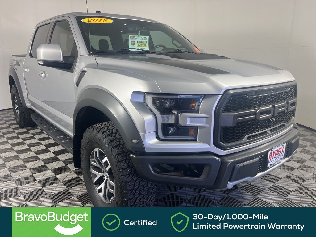 Ingot Silver 2018 Ford F-150 Raptor SuperCrew 4WD Pickup Truck Four-Wheel Drive Automatic