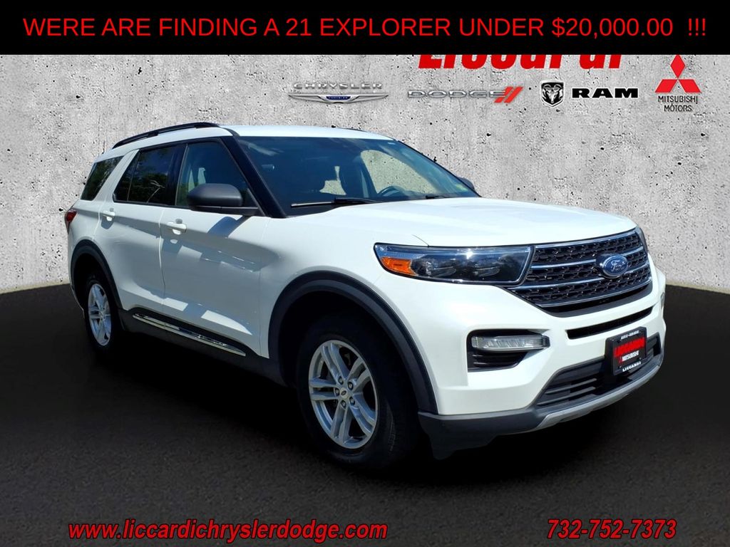 White Metallic 2021 Ford Explorer XLT AWD SUV / Crossover All-Wheel Drive Automatic
