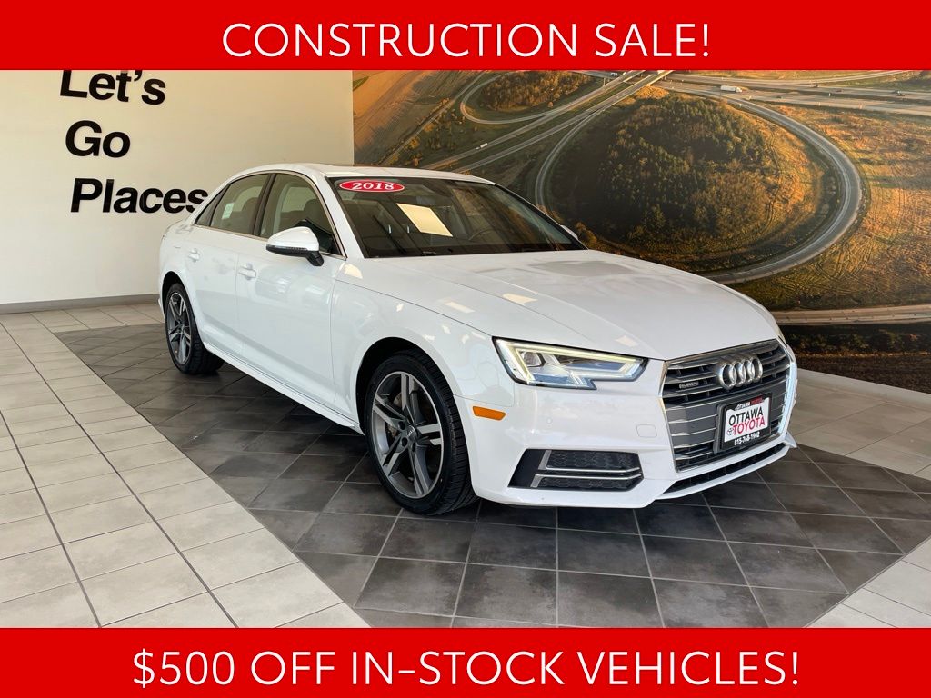Glacier White 2018 Audi A4 Sedan All-Wheel Drive 7-Speed Automatic