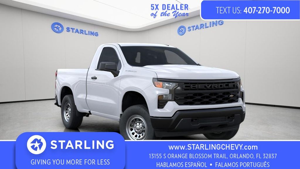 Summit White 2026 Chevrolet Silverado 1500 Work Truck Regular Cab RWD Pickup Truck 4X2 8-Speed Automatic