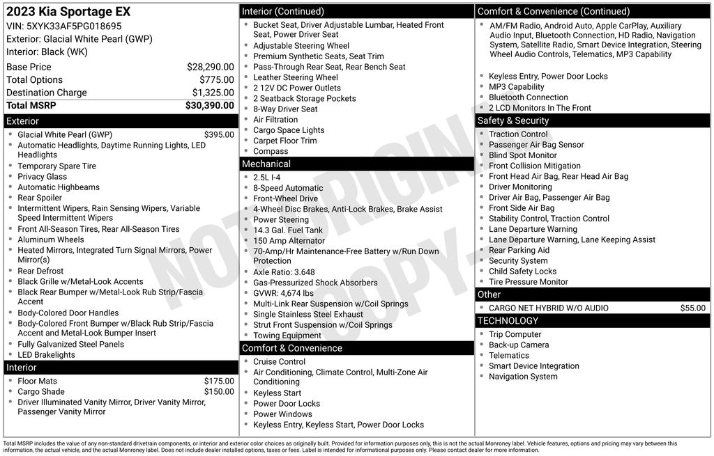 Certified Used 2023 White Kia EX image 2