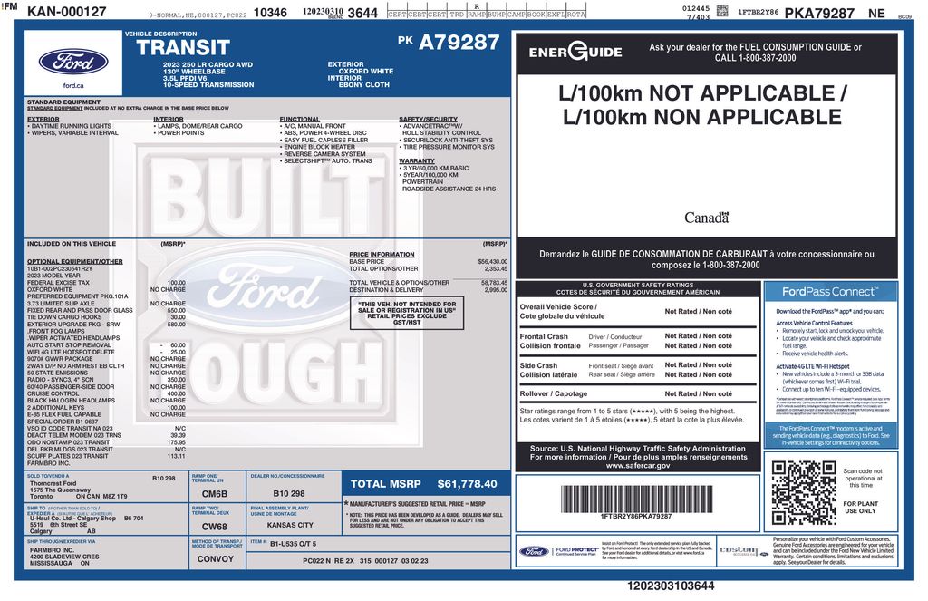 2023 Ford Transit-250 Cargo Van 